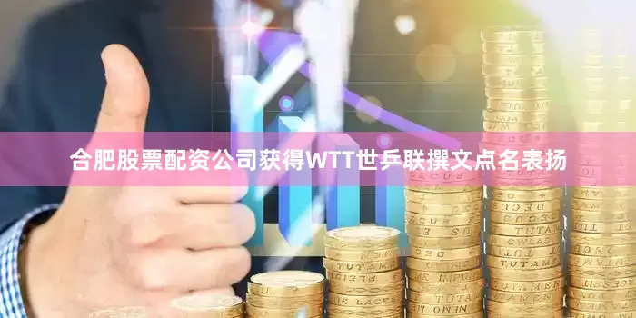 合肥股票配资公司获得WTT世乒联撰文点名表扬